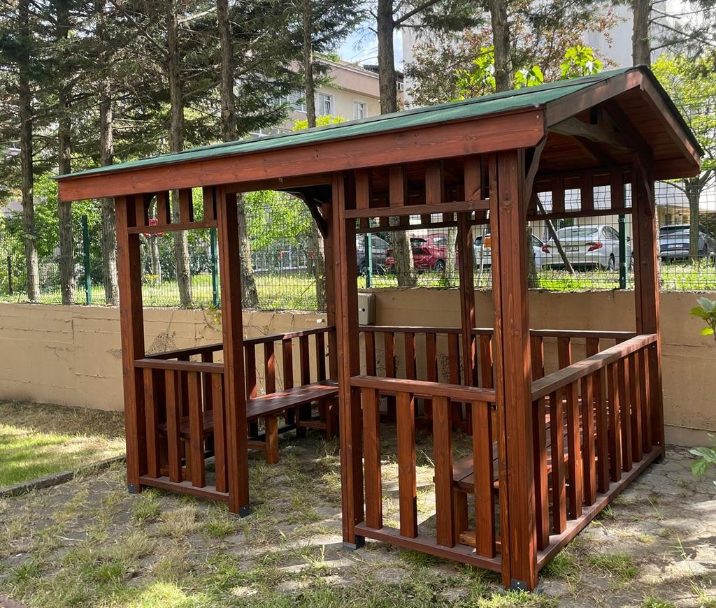 Ahşap Kamelya | 3x2,5m Lüks Bahçe Çardağı